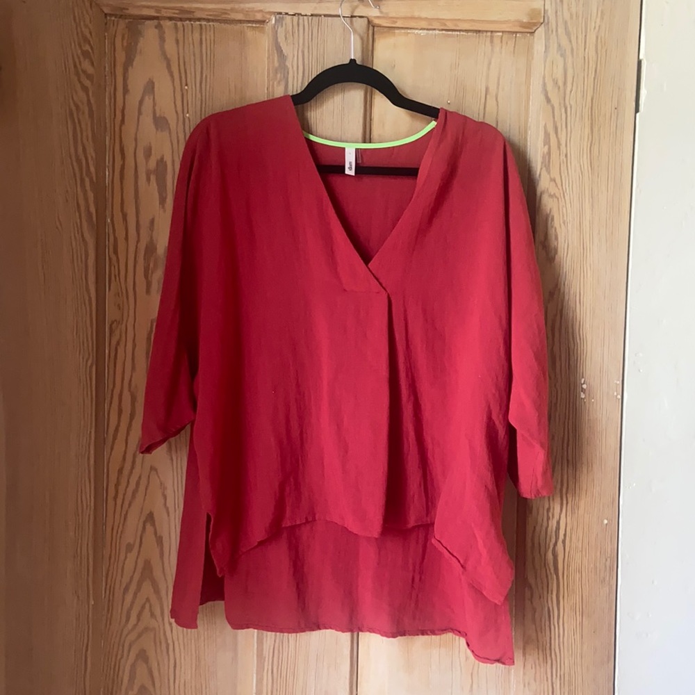 Burnt red flowy comfortable blouse